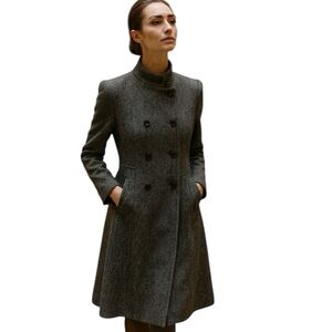 Vintage Central Park wool pea coat gray double breasted old money quiet luxury